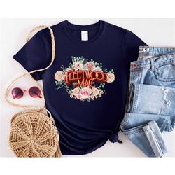 music rock band shirt, fleetwood mac t shirt, cool women band tee, floral rock graphic design, vintage gift, fleetwood t