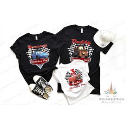 mcqueen birthday t-shirt, family matching shirts, lightning mcqueen shirt, cars birthday boy shirt, disney race car birt