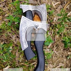viking pizza cutter axe, bearded camping axe, the original handmade forged pizza axe, best birthday gift for men, him