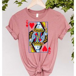 queen of hearts graphic shirt for women and men, oversized style women's t-shirt vintage feminist t shirt, playing cards