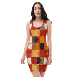all over printed women cut and hand sewn made especially bodycon dress fitted dresses sleeveless sexy party wear