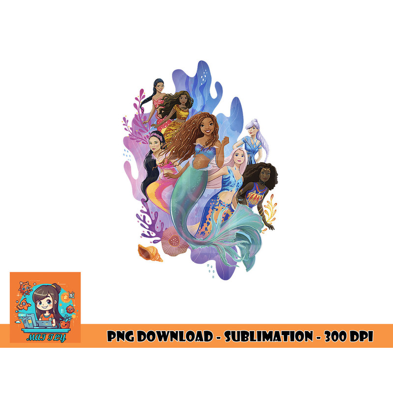Disney The Little Mermaid Ariel & Sisters Group Shot png, digital download copy.jpg