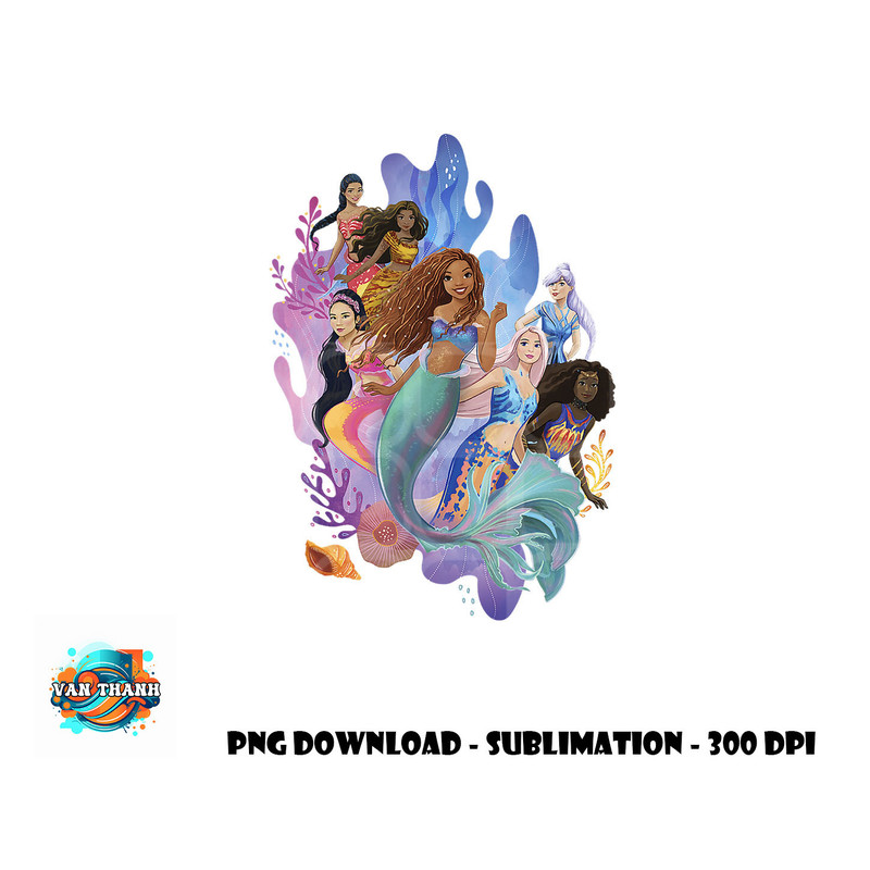 Disney The Little Mermaid Ariel & Sisters Group Shot png, digital download copy.jpg