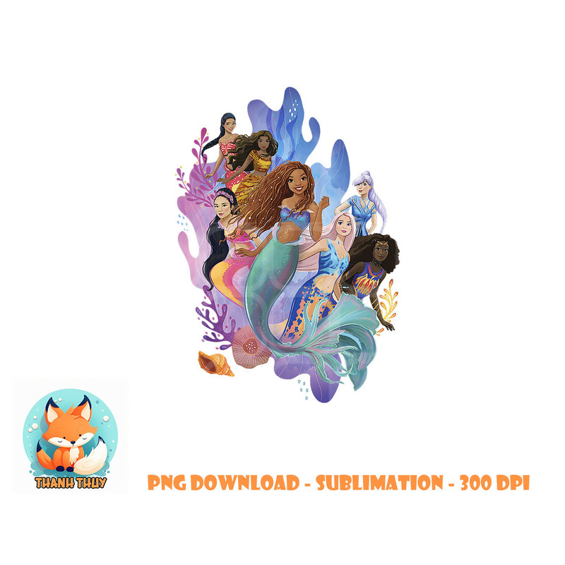 Disney The Little Mermaid Ariel & Sisters Group Shot png, digital download copy.jpg