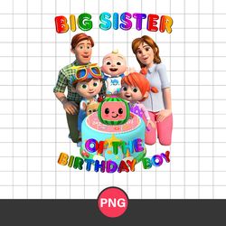 Big Sister Of The Birthday Boy Png, Cocomelon Birthday Boy Png, Cocomelon Fanily Png, Cocomelon Png Digital File
