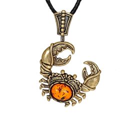 Cancer Pendant Cancer Necklace Men and Women Boy Zodiac Sign Horoscope Gold Amber Pendant cancer zodiac Crab jewelry