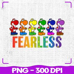 super mario pride yoshi png, fearless rainbow line up png, lgbt png, sublimation, png files, sublimation png