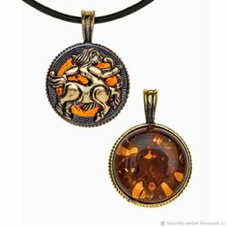 Sagittarius Zodiac Necklace Men Gold Black Brass with Amber Amulet Pendant Sagittarius Christmas Gift Men boy Jewelry