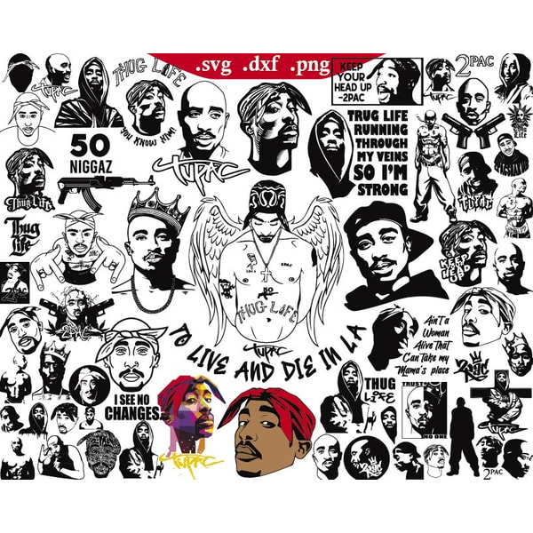 tupac shakur svg, tupac svg for cricut, tupac png files - Inspire Uplift