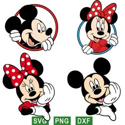 mickey peeking svg, minnie svg, disney mouse svg, png files