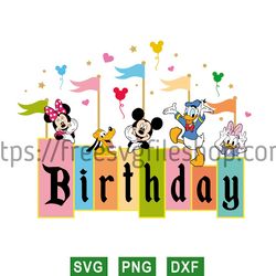disney birthday svg, mickey svg, minnie svg, png files