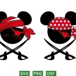 disney pirates svg, mickey adventure svg, minnie svg, png files