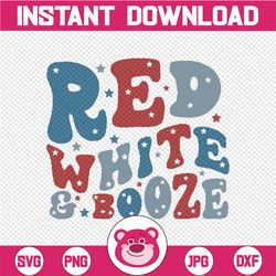 Red White Booze Summer Funny Drinking 4th of July USA Flag Svg, 4th Of July Png, Red White Boozy Svg, America Retro Svg,