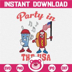 retro 4th of july svg, party in the usa kids svg, fourth of july png, hotdog lover independence day svg, digital downloa