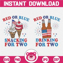 couples 4th july pregnancy announcement svg, red or blue snaking for two, independence day svg, digital download