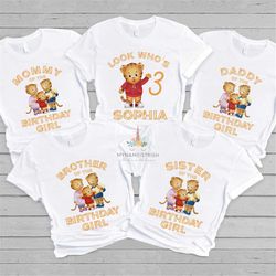 daniel tiger birthday shirt, birthday shirt, family matching birthday shirts, daniel tiger gift, custom birthday shirt,