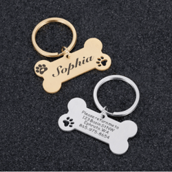 Personalized Pet Dog Name Tags Shiny Steel Free Engraving Kitten Puppy Anti-lost Collars Tag Collar for Dogs Cats Namepl