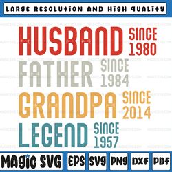husband father grandpa legend custom years svg, new grandpa new father, personalized dad grandpa svg, father's day, digi