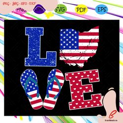 love ohio state flag, american flag svg, fourth of