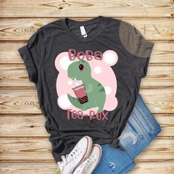 boba tea-rex shirt, funny boba shirt, cute boba bubble t shirt, cute kawaii t-shirt