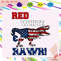 red white dinosaur rawr, american svg, 4th of july