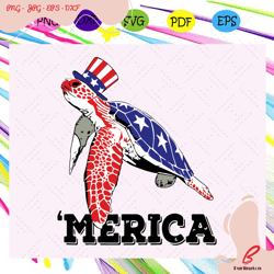 sea turtle merica 4th of july svg, patriotic americ
