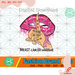 breast cancer warrior lips svg, breast cancer svg, lip svg, pink ribbon svg