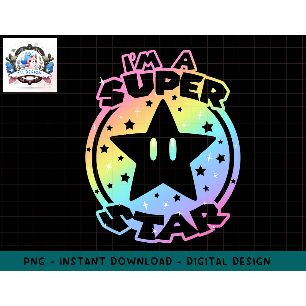 Super Mario Pride Im A Super Star Pastel Rainbow Gradient png, sublimation.jpg