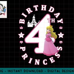 super mario princess peach 4th birthday princess portrait png, sublimation.jpg