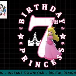 super mario princess peach 7th birthday princess portrait png, sublimation.jpg