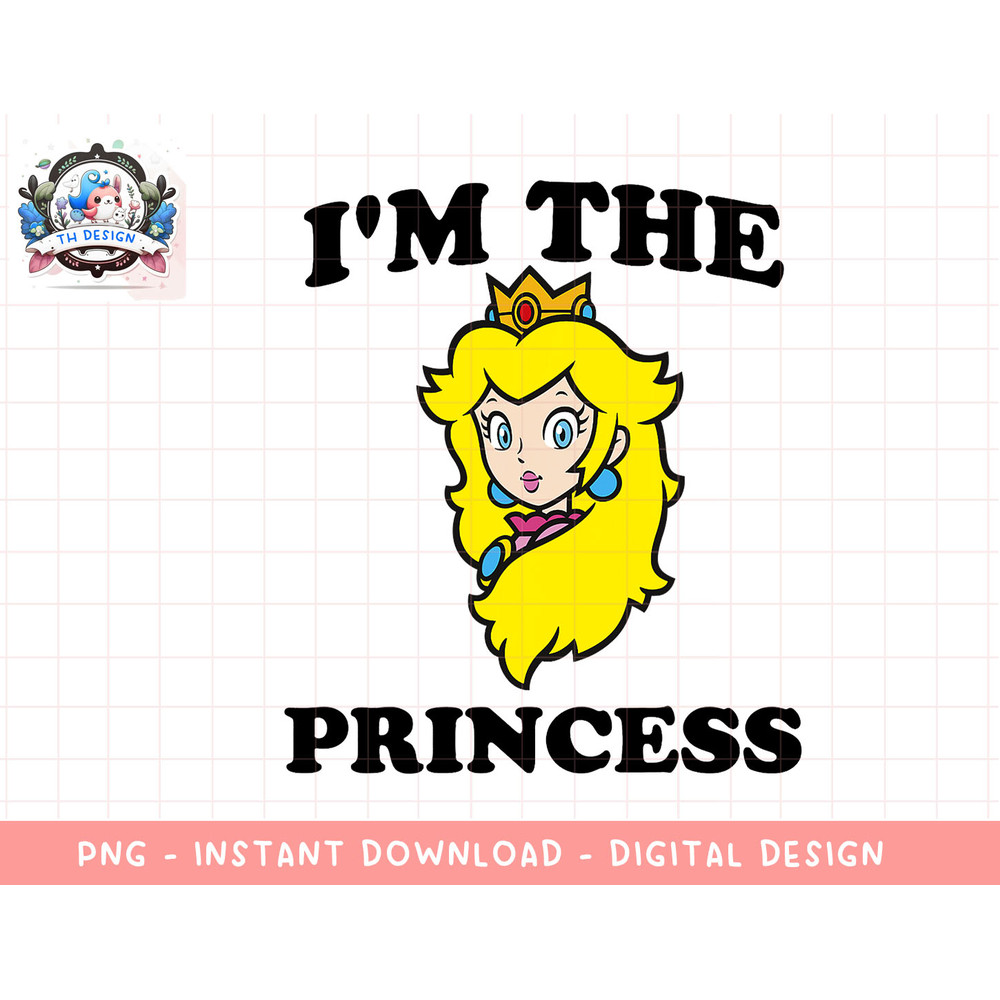Super Mario Princess Peach Im The Princess Head Shot png, sublimation.jpg