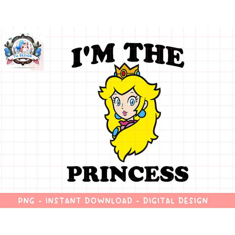 Super Mario Princess Peach Im The Princess Head Shot png, sublimation.jpg