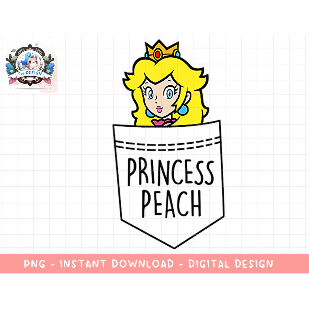 Super Mario Princess Peach In A Pocket Portrait png, sublimation.jpg
