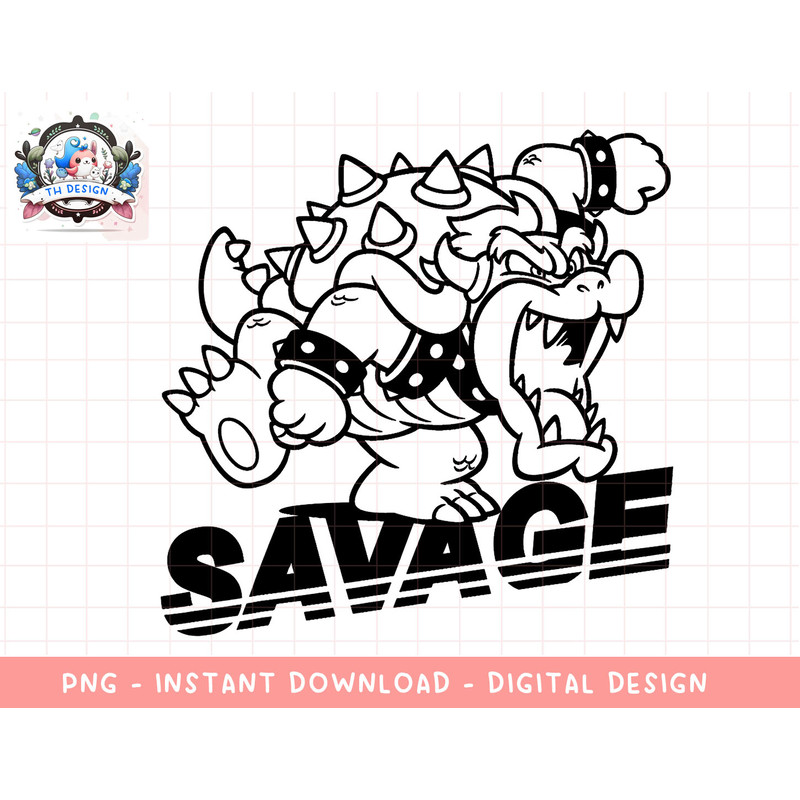 Super Mario Savage Bowser Graphic T-Shirt png, sublimation.jpg