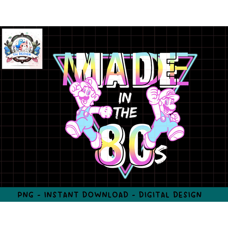 Super Mario Made In The 80s Retro Neon Graphic T-Shirt png, sublimation.jpg