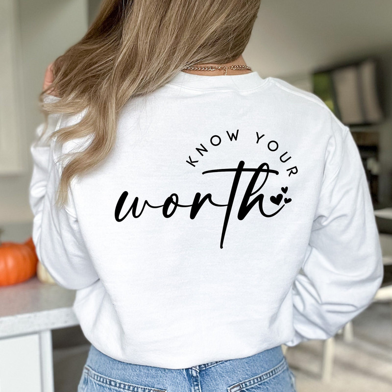 Know Your Worth SVG PNG PDF, Self Love Svg, Motivational Svg, Inspirational Svg, Positive Quote Svg, Mental Health Svg, Your are Enough Svg - 1.jpg