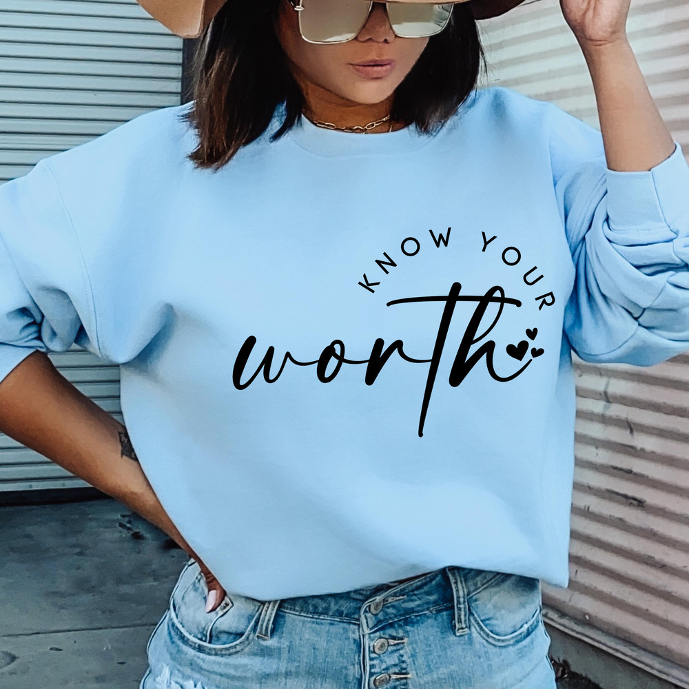 Know Your Worth SVG PNG PDF, Self Love Svg, Motivational Svg, Inspirational Svg, Positive Quote Svg, Mental Health Svg, Your are Enough Svg - 2.jpg