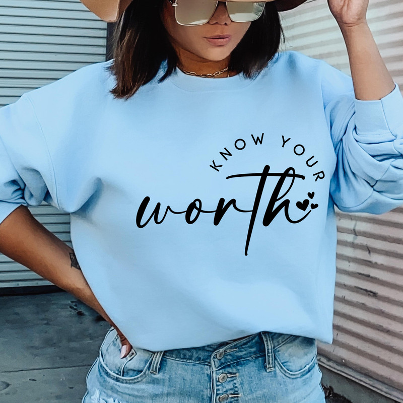 Know Your Worth SVG PNG PDF, Self Love Svg, Motivational Svg, Inspirational Svg, Positive Quote Svg, Mental Health Svg, Your are Enough Svg - 2.jpg
