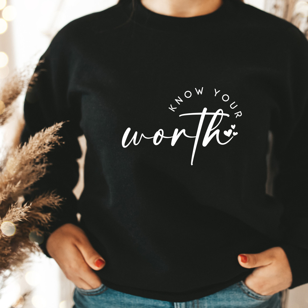 Know Your Worth SVG PNG PDF, Self Love Svg, Motivational Svg, Inspirational Svg, Positive Quote Svg, Mental Health Svg, Your are Enough Svg - 4.jpg