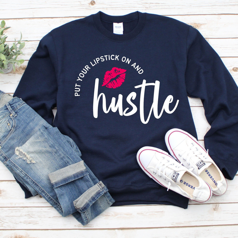 Lipstick Hustle, Hustling,  Lipstick and Hustle Svg, Svg Hustle,  Red Lipstick and a Tshirt svg, She is me Svg, Lipstick, Entrepreneur Svg - 4.jpg