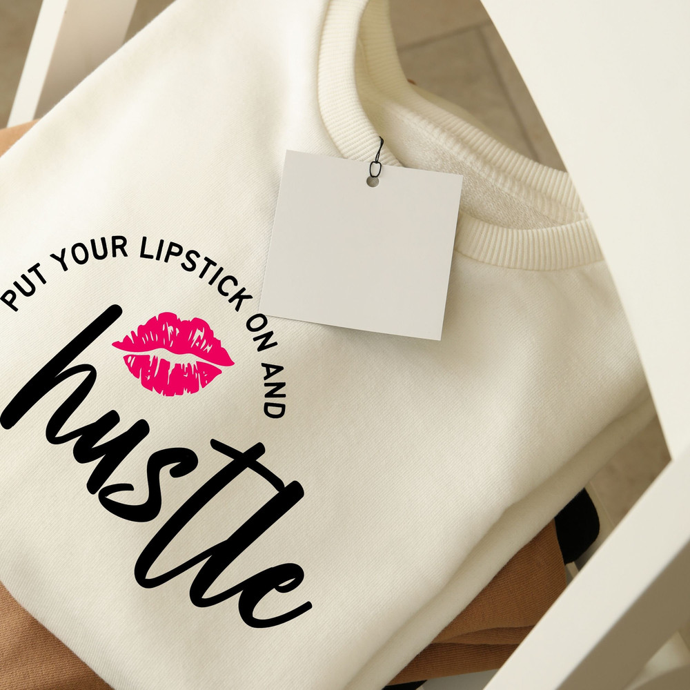 Lipstick Hustle, Hustling,  Lipstick and Hustle Svg, Svg Hustle,  Red Lipstick and a Tshirt svg, She is me Svg, Lipstick, Entrepreneur Svg - 6.jpg