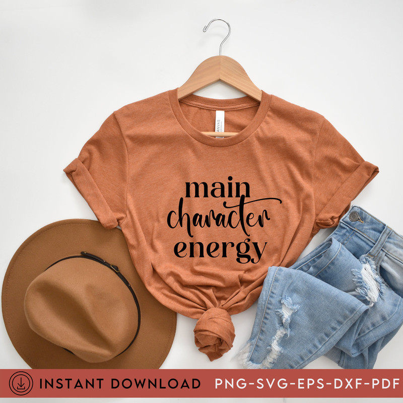 Main Character Energy SVG, TikTok Positivity, Silhouette Cameo Cricut, , mental health svg, motivational svg, positive quotes svg, self love - 1.jpg