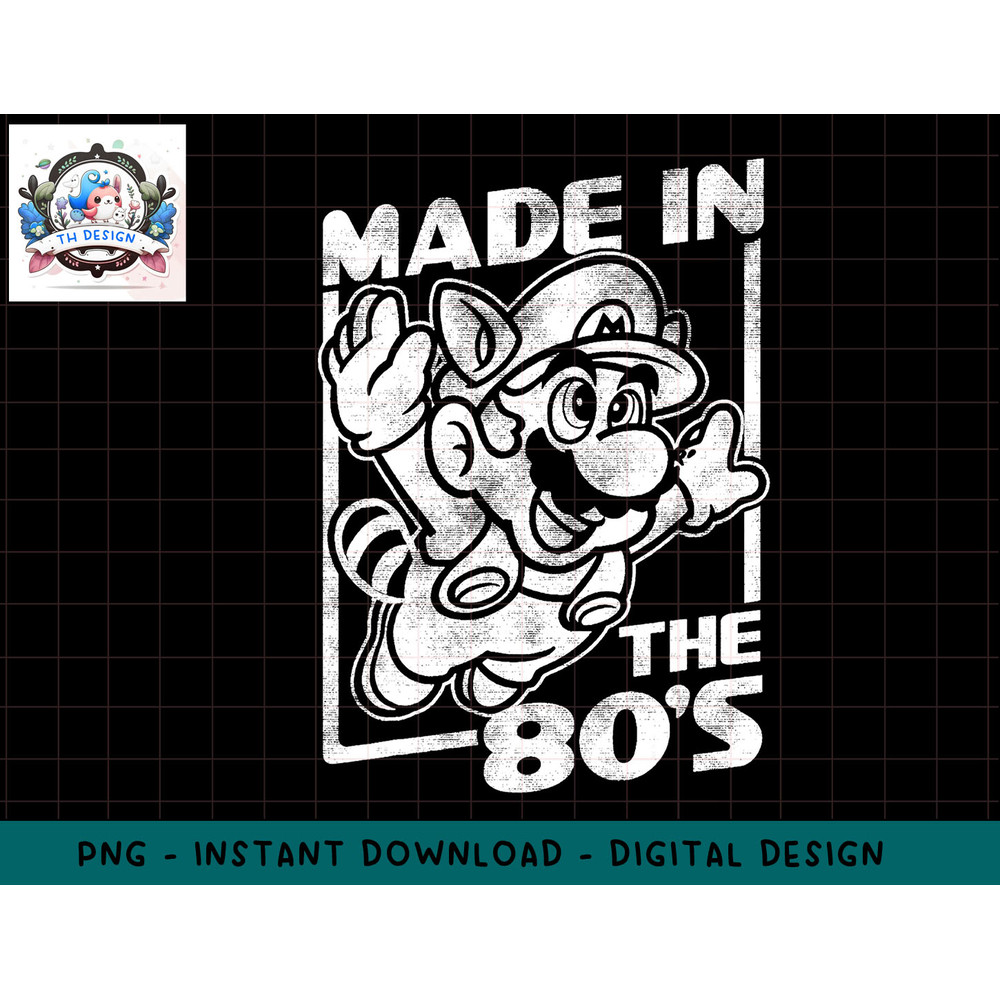 Super Mario Tanooki Mario Made In The 80s png, sublimation.jpg