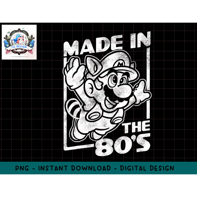 Super Mario Tanooki Mario Made In The 80s png, sublimation.jpg