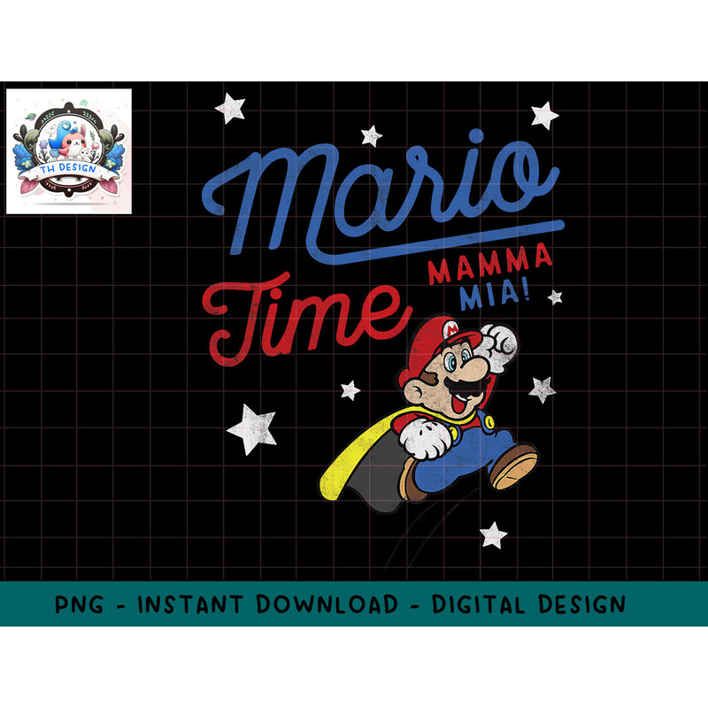 Super Mario Time Mama Mia Quote Jump Graphic T-Shirt png, sublimation.jpg