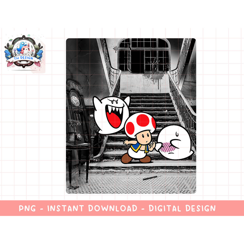 Super Mario Toad And Boo Haunted Mansion Portrait Poster png, sublimation.jpg