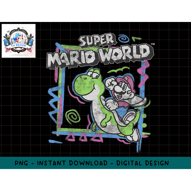 Super Mario World Yoshi & Mario png, sublimation.jpg