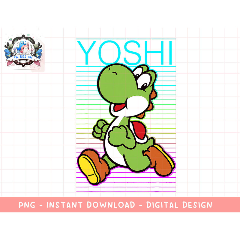Super Mario Yoshi Retro Gradient Fade Poster png, sublimation.jpg
