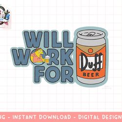 the simpsons barney will work for duff beer png, sublimation.jpg