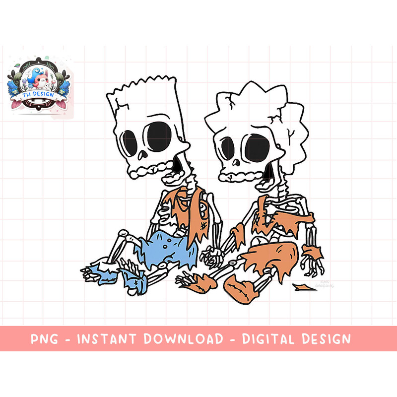 The Simpsons Bart & Lisa Skeletons C2 png, sublimation.jpg